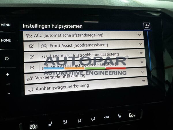 Passat B8 Side assist display instellingen Autopar