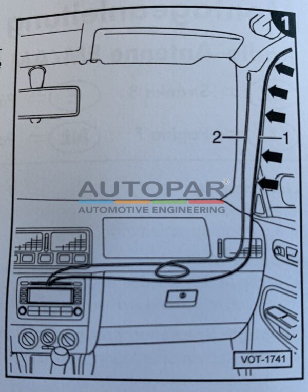 Volkswagen Audi Skoda Seat Antenne kabel Autopar reparatieset